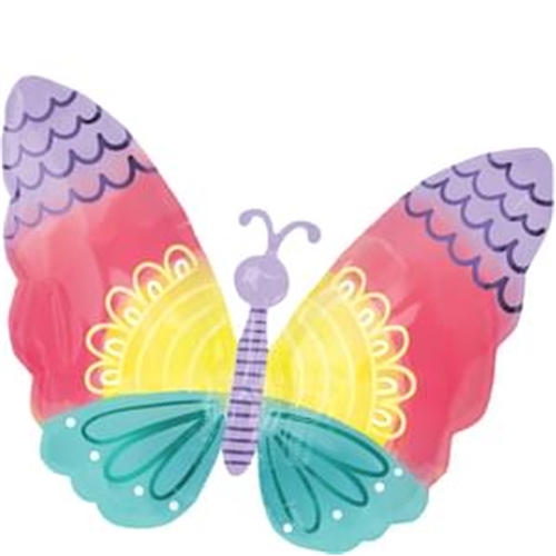 Pastel Tie Dye Butterfly Shape 18"