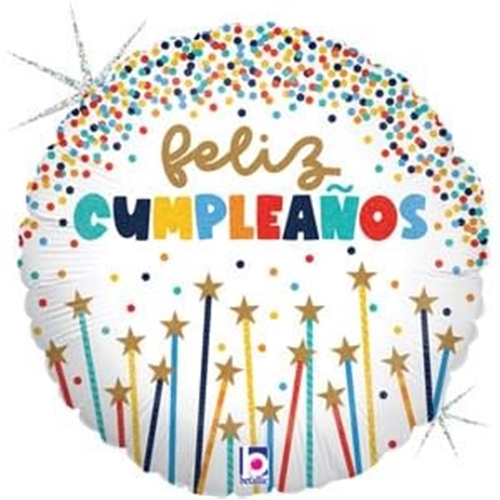 Feliz Cumpleanos Velas De Estrellas 18"