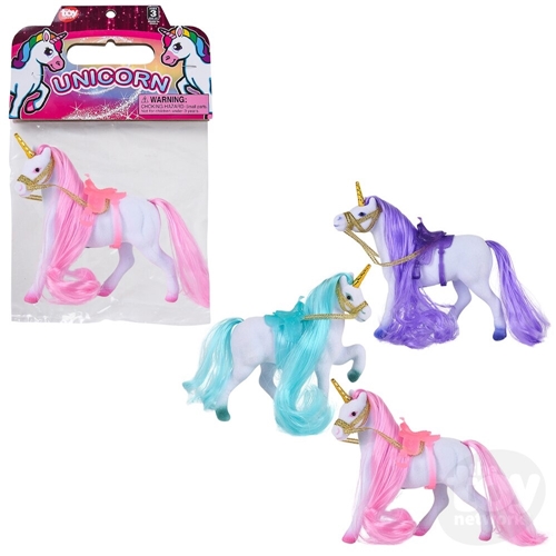 Flocked Unicorn 4.5" Assorted