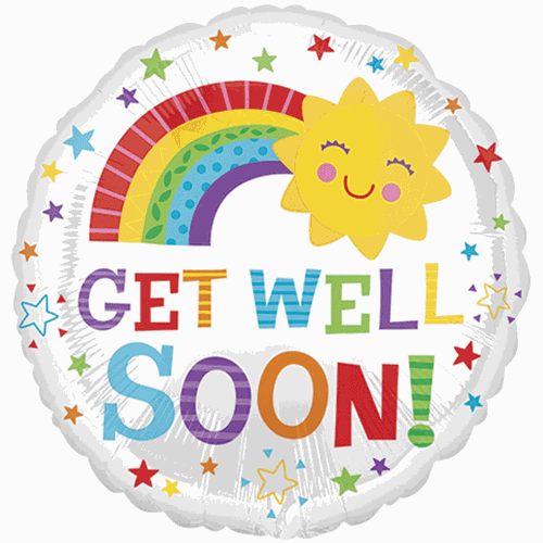 Get Well Happy Sun w/ Rainbow 18"